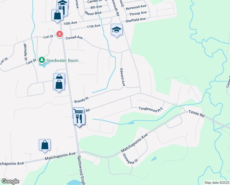 map of restaurants, bars, coffee shops, grocery stores, and more near 2 Brandy Place in Monroe Township