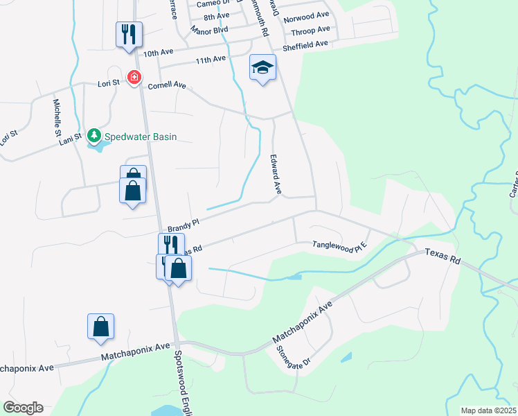 map of restaurants, bars, coffee shops, grocery stores, and more near 2 Brandy Place in Monroe Township