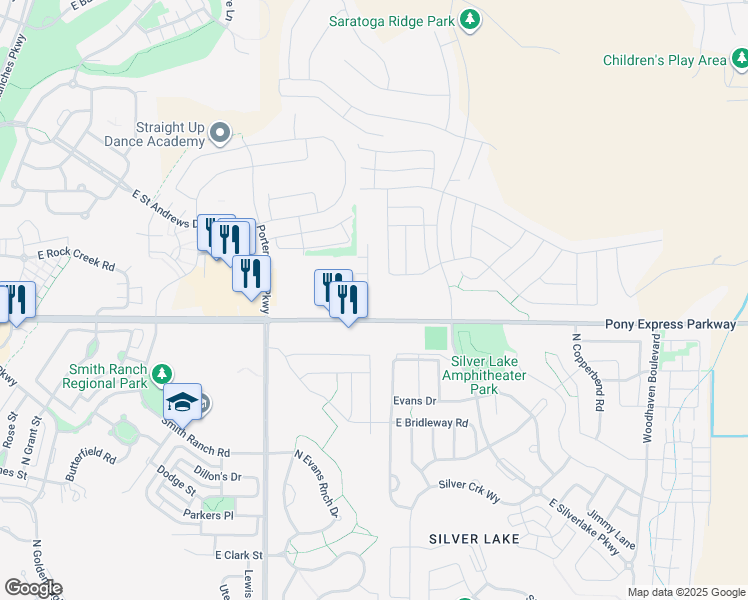 map of restaurants, bars, coffee shops, grocery stores, and more near 8048 North Clydesdale Drive in Eagle Mountain
