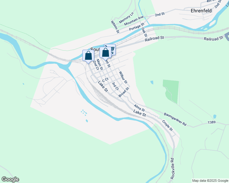 map of restaurants, bars, coffee shops, grocery stores, and more near 518 Grant Street in South Fork