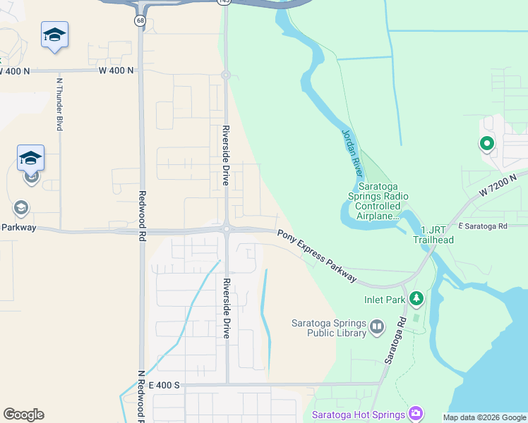 map of restaurants, bars, coffee shops, grocery stores, and more near 30 Provo River Road in Saratoga Springs