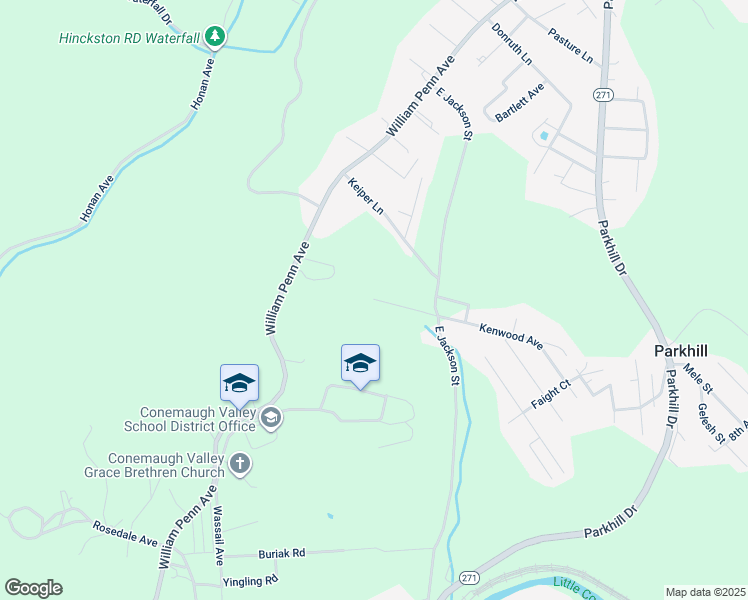 map of restaurants, bars, coffee shops, grocery stores, and more near 301 Kenwood Avenue in Johnstown