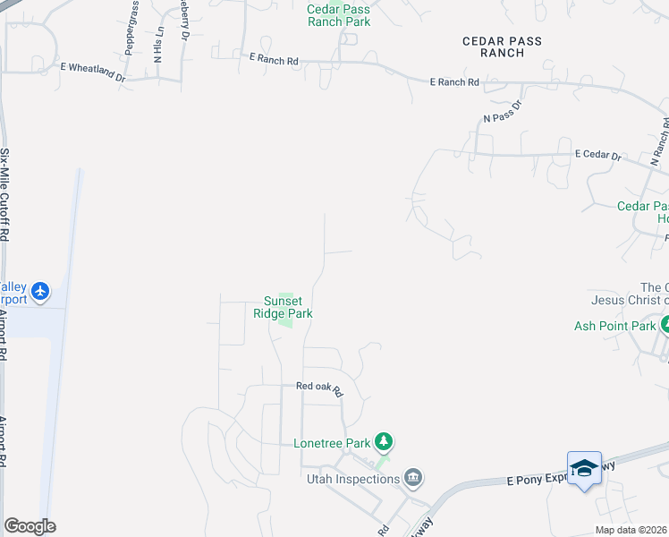map of restaurants, bars, coffee shops, grocery stores, and more near 2046 East Jake Ryan Way in Eagle Mountain