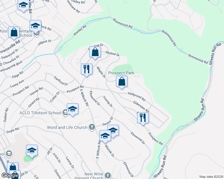 map of restaurants, bars, coffee shops, grocery stores, and more near 1500 Tretter Drive in Pittsburgh