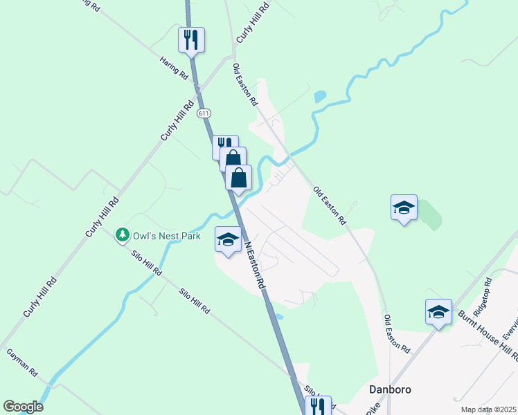 map of restaurants, bars, coffee shops, grocery stores, and more near 5277 Winterberry Drive in Doylestown