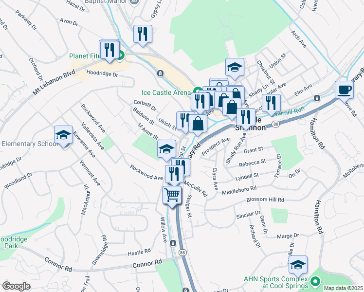 map of restaurants, bars, coffee shops, grocery stores, and more near 3997 Canal Street in Pittsburgh