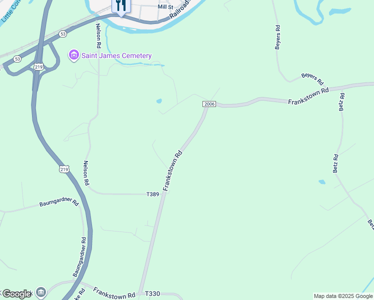 map of restaurants, bars, coffee shops, grocery stores, and more near 945 Frankstown Road in Sidman
