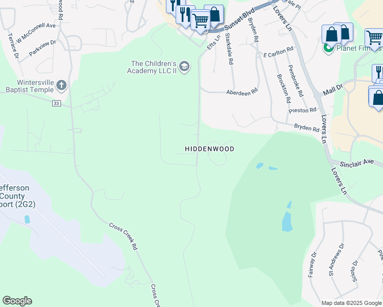 map of restaurants, bars, coffee shops, grocery stores, and more near 4801 Garden Acres Drive in Steubenville