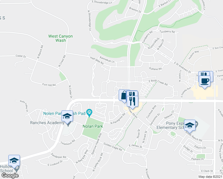 map of restaurants, bars, coffee shops, grocery stores, and more near 8086 North Ridge Loop West in Eagle Mountain