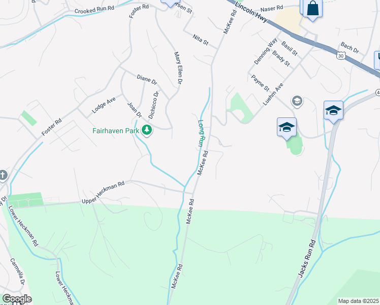 map of restaurants, bars, coffee shops, grocery stores, and more near 420 McKee Rd in North Versailles