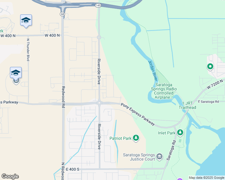 map of restaurants, bars, coffee shops, grocery stores, and more near 79 Provo River Road in Saratoga Springs