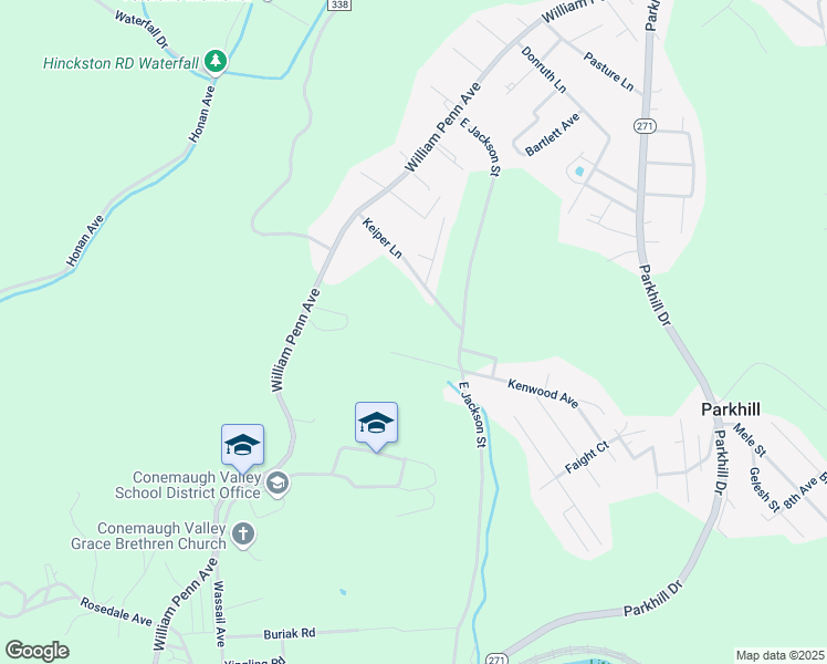 map of restaurants, bars, coffee shops, grocery stores, and more near 301-399 Kenwood Avenue in Johnstown