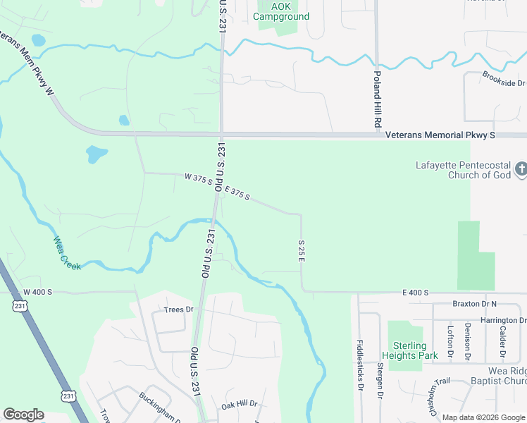 map of restaurants, bars, coffee shops, grocery stores, and more near 121 East 375 South in Lafayette