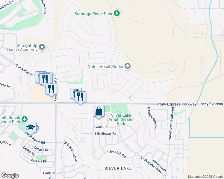 map of restaurants, bars, coffee shops, grocery stores, and more near 48 North Desert Sage Circle in Eagle Mountain