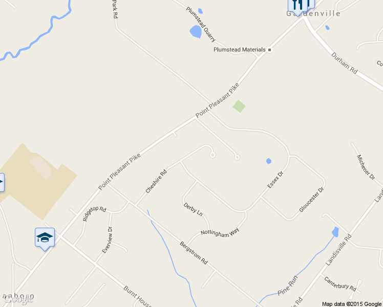 map of restaurants, bars, coffee shops, grocery stores, and more near 4835 Cheshire Road in Doylestown