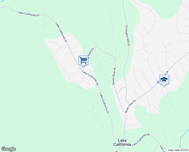 map of restaurants, bars, coffee shops, grocery stores, and more near 19600 Lake California Drive in Cottonwood