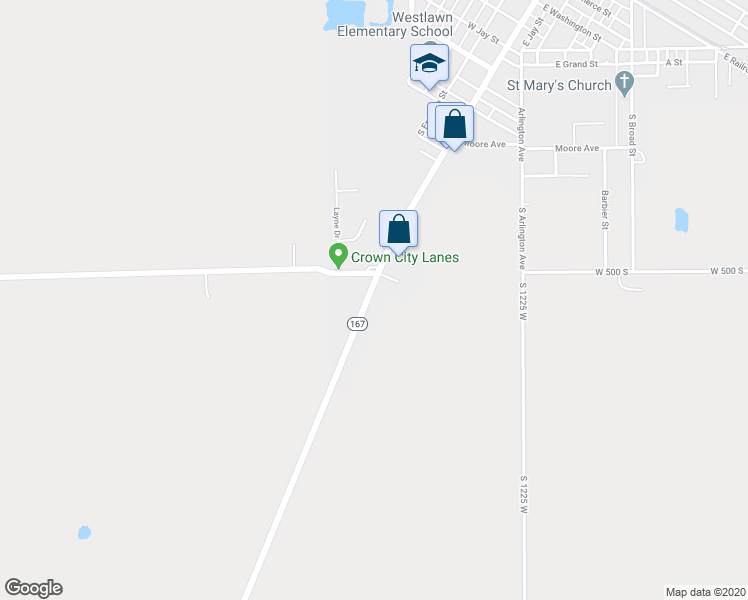 map of restaurants, bars, coffee shops, grocery stores, and more near 1229 South Main Street in Dunkirk