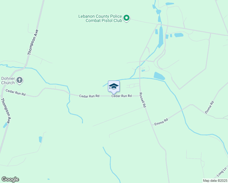 map of restaurants, bars, coffee shops, grocery stores, and more near 2709 Cedar Run Road in Lebanon