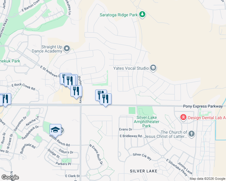 map of restaurants, bars, coffee shops, grocery stores, and more near 8112 North Clydesdale Drive in Eagle Mountain