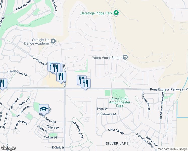 map of restaurants, bars, coffee shops, grocery stores, and more near 99 North Stone Gate Drive in Eagle Mountain