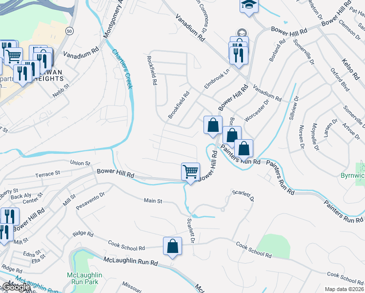 map of restaurants, bars, coffee shops, grocery stores, and more near 455 Salvini Drive in Pittsburgh