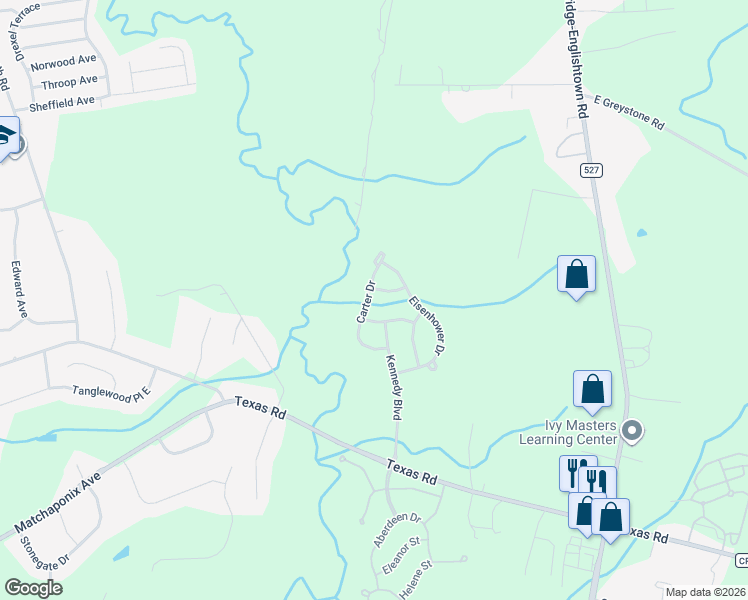 map of restaurants, bars, coffee shops, grocery stores, and more near 26 Carter Drive in Old Bridge