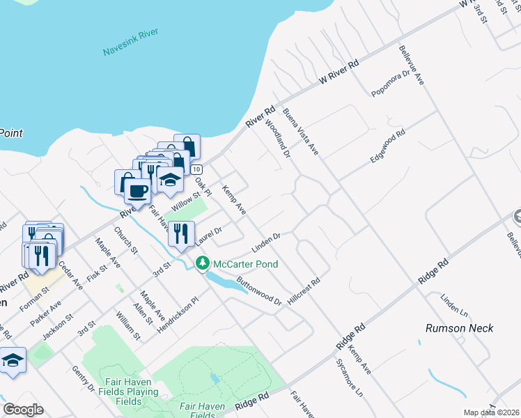 map of restaurants, bars, coffee shops, grocery stores, and more near 19 Katherine Street in Fair Haven