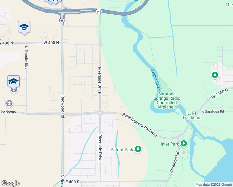 map of restaurants, bars, coffee shops, grocery stores, and more near 110 Provo River Road in Saratoga Springs