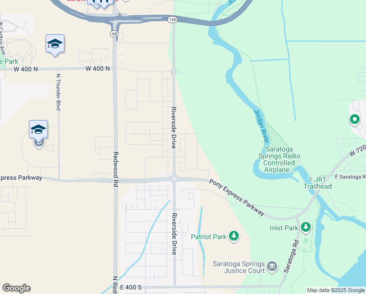 map of restaurants, bars, coffee shops, grocery stores, and more near 103 North Bear River Road in Saratoga Springs