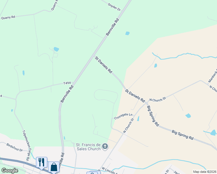 map of restaurants, bars, coffee shops, grocery stores, and more near 125 Steeple Drive in Robesonia