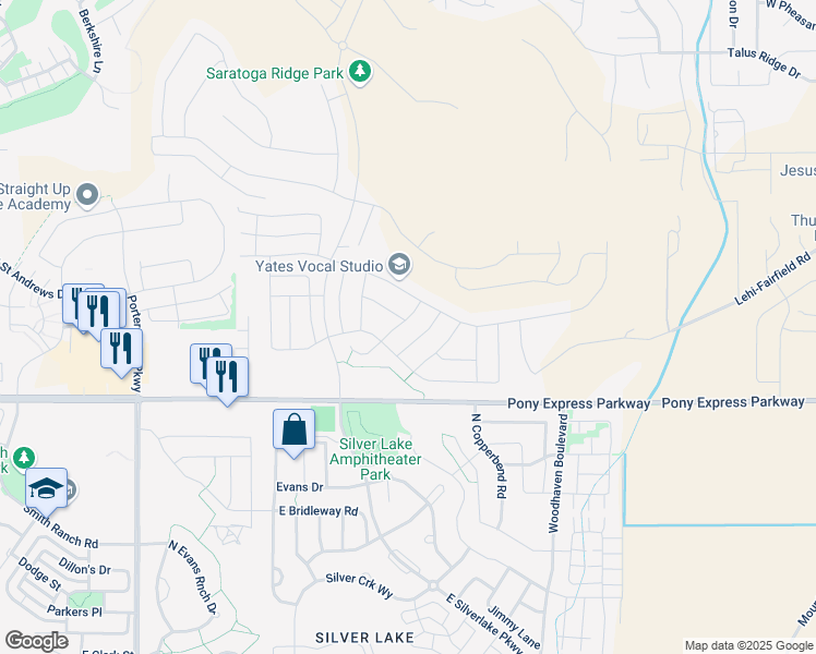 map of restaurants, bars, coffee shops, grocery stores, and more near 1594 Gannett Drive in Saratoga Springs