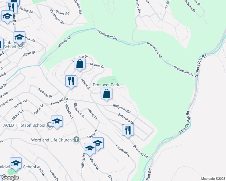 map of restaurants, bars, coffee shops, grocery stores, and more near 200 Wedgewood Road in Pittsburgh