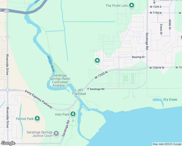 map of restaurants, bars, coffee shops, grocery stores, and more near Utah Lake Parkway Trail in Saratoga Springs