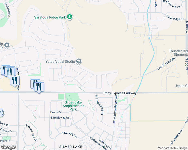 map of restaurants, bars, coffee shops, grocery stores, and more near 1472 West Quailhill Road in Saratoga Springs