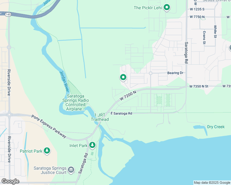 map of restaurants, bars, coffee shops, grocery stores, and more near Utah Lake Parkway Trail in Saratoga Springs
