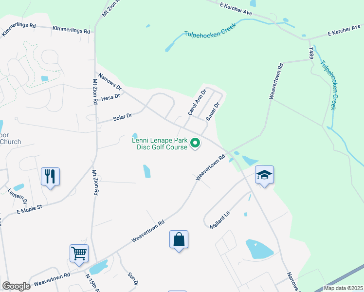 map of restaurants, bars, coffee shops, grocery stores, and more near 46 Carol Ann Drive in Lebanon