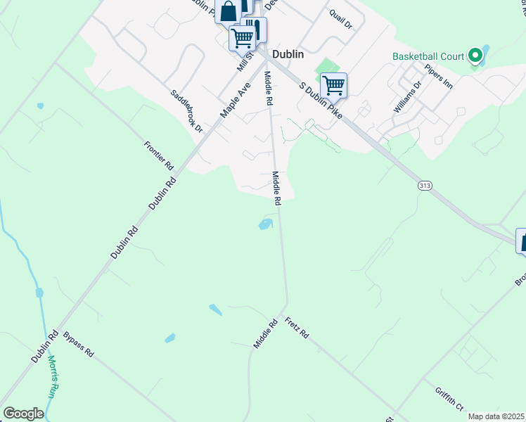 map of restaurants, bars, coffee shops, grocery stores, and more near 810 Middle Road in Perkasie