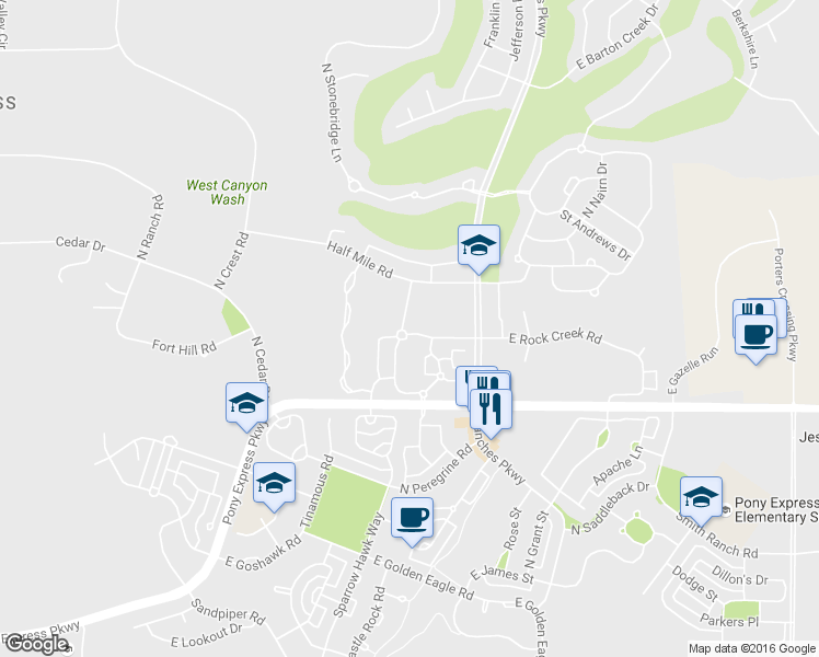 map of restaurants, bars, coffee shops, grocery stores, and more near 8183 North Cedar Springs Road in Eagle Mountain