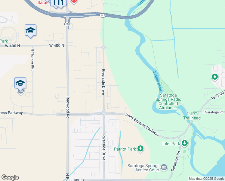 map of restaurants, bars, coffee shops, grocery stores, and more near 134 North Bear River Road in Saratoga Springs