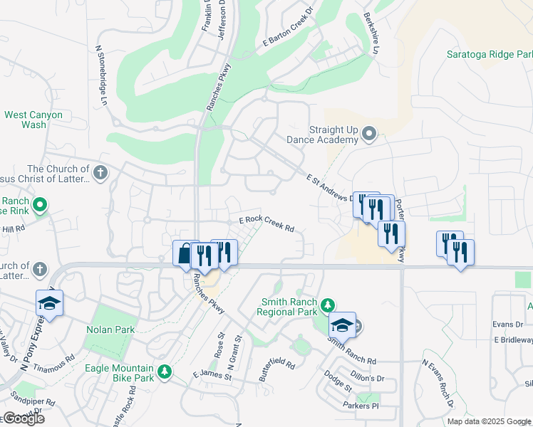 map of restaurants, bars, coffee shops, grocery stores, and more near in Eagle Mountain