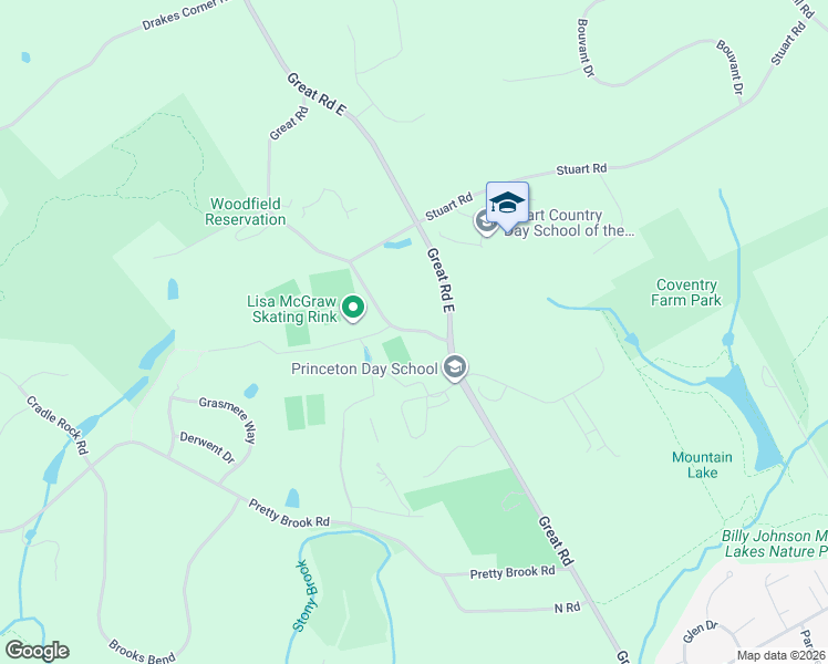 map of restaurants, bars, coffee shops, grocery stores, and more near 754 Great Road in Princeton