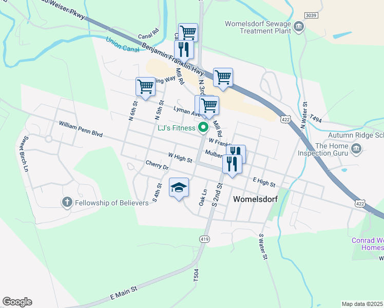 313 West High Street, Womelsdorf PA Walk Score