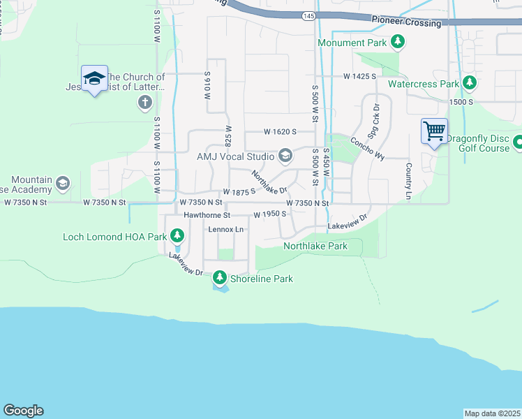 map of restaurants, bars, coffee shops, grocery stores, and more near 688 West 1950 South in Lehi