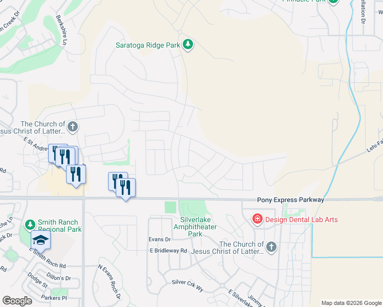map of restaurants, bars, coffee shops, grocery stores, and more near 166 Diamond Back Drive in Saratoga Springs