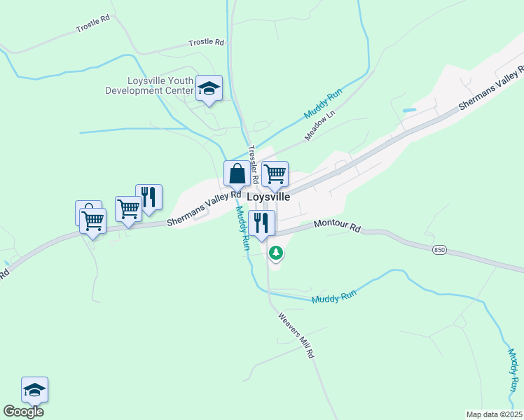 map of restaurants, bars, coffee shops, grocery stores, and more near in Loysville