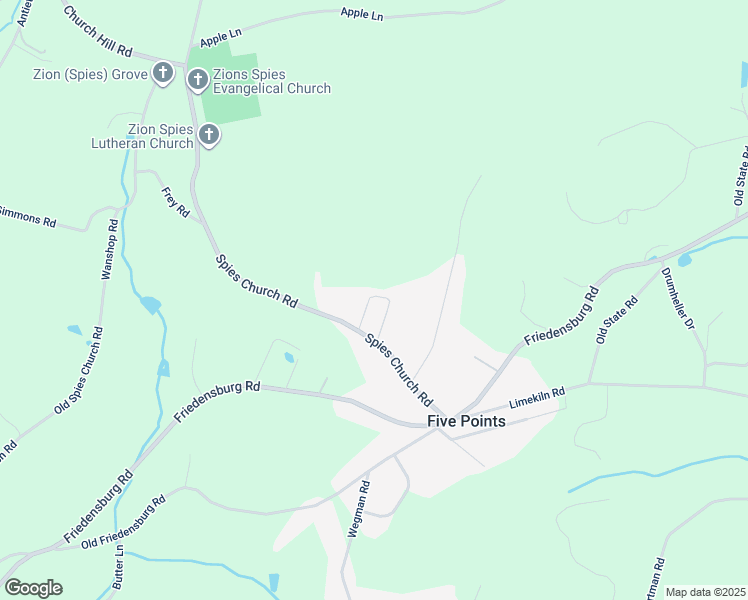 map of restaurants, bars, coffee shops, grocery stores, and more near 240 Spies Church Road in Reading