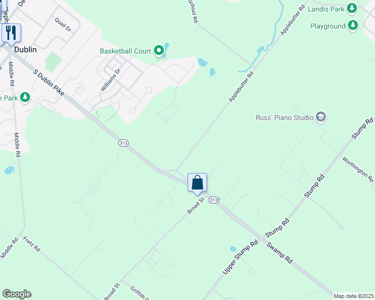 map of restaurants, bars, coffee shops, grocery stores, and more near 3657 Applebutter Road in Fountainville