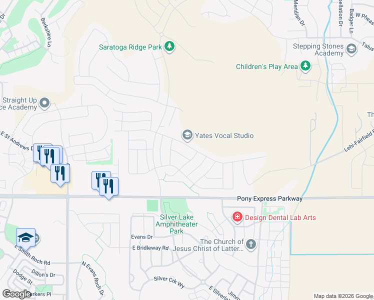 map of restaurants, bars, coffee shops, grocery stores, and more near 1594 Gannett Drive in Saratoga Springs