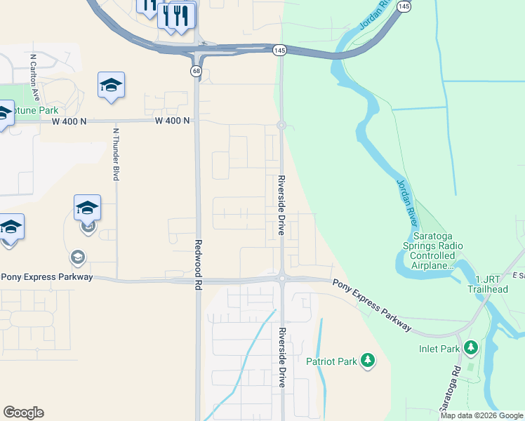 map of restaurants, bars, coffee shops, grocery stores, and more near 172 East Stroll Avenue in Saratoga Springs