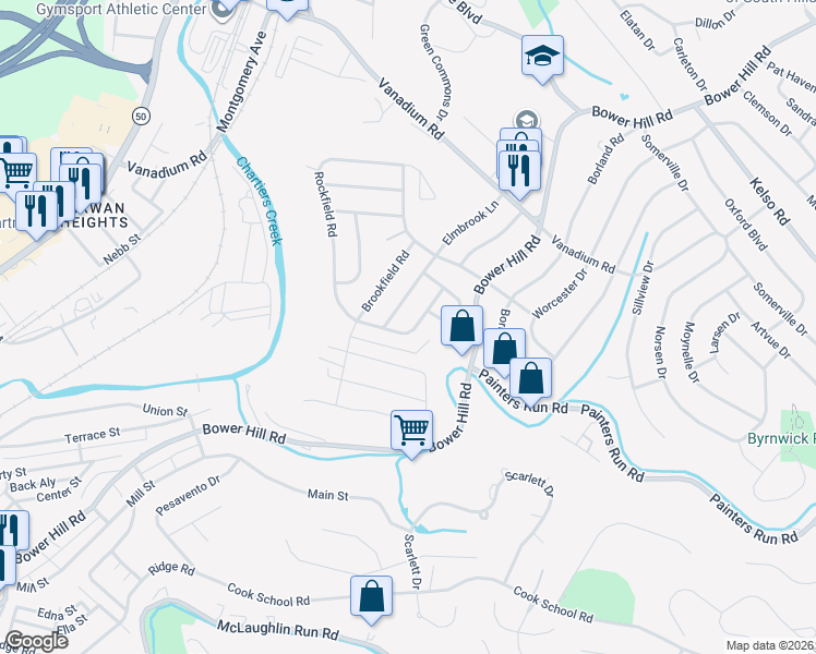 map of restaurants, bars, coffee shops, grocery stores, and more near 2071 Spring Valley Road in Pittsburgh